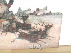 Bonnie Barrett Boardwalk Originals Santas Sleigh Screen Reindeer Signed