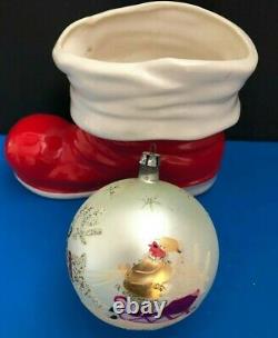 Box Vtg POLAND FANTASIA Santa's Sleigh with Reindeer LARGE Xmas Ornaments RARE