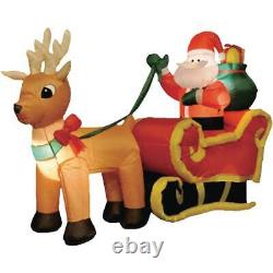 Brite Star 6 Ft. Santa in 1-Reindeer Sleigh Airblown Inflatable 49-030-67 Pack