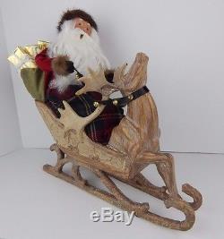 Byers Choice New for 2015 Storybook Santa in a Sleigh with Reindeer Stunning