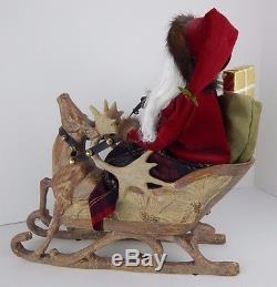 Byers Choice New for 2015 Storybook Santa in a Sleigh with Reindeer Stunning