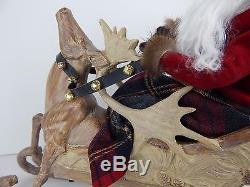 Byers Choice New for 2015 Storybook Santa in a Sleigh with Reindeer Stunning