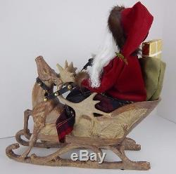 Byers Choice New for 2015 Storybook Santa in a Sleigh with Reindeer Stunning