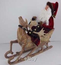 Byers Choice New for 2015 Storybook Santa in a Sleigh with Reindeer Stunning