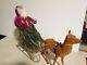 Byers Choice Retired 1998 Red Santa In Gold Sleigh With Reindeer Rare Exclusive