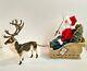 Byers Choice Santa Clause Furry Reindeer & Resin Sleigh Dillards Exclusive 2013