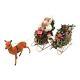 Byers Choice Santa, Elf, 2 Sleighs And Reindeer From 2005 Talbots Set
