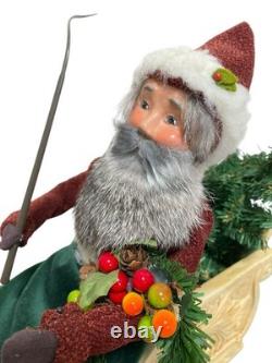 Byers' Choice Santa In Sleigh Caroler With Caribou, Retired Caroler