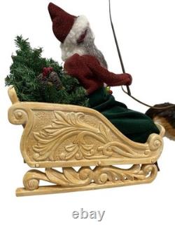 Byers' Choice Santa In Sleigh Caroler With Caribou, Retired Caroler