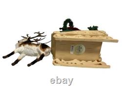 Byers' Choice Santa In Sleigh Caroler With Caribou, Retired Caroler