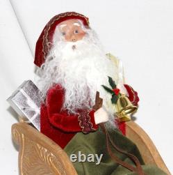 Byers Choice Sleigh Santa with Reindeer Caroler NEW FREE PRIORITY SHIPPING