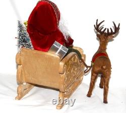 Byers Choice Sleigh Santa with Reindeer Caroler NEW FREE PRIORITY SHIPPING