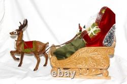 Byers Choice Sleigh Santa with Reindeer Caroler NEW FREE PRIORITY SHIPPING