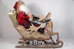 Byers' Choice'Storybook Santa' In Reindeer Sleigh 2015 #ZSS11 LE LARGE NEW