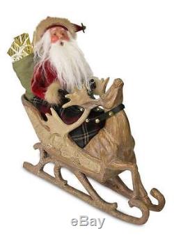 Byers Choice Storybook Santa in Sleigh Reindeer Tabletop Display NIB
