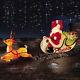 Christmas Lighted 6' Giant Santa Claus Sleigh Reindeer Deer Blow Mold Yard Set 2