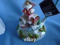 CHRISTOPHER RADKO MIDNIGHT MAGIC 3pc SET SANTA SLEIGH, REINDEER, VICTORIAN HOME