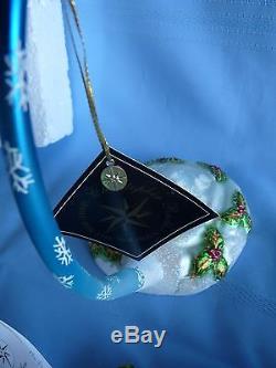 CHRISTOPHER RADKO MIDNIGHT MAGIC 3pc SET SANTA SLEIGH, REINDEER, VICTORIAN HOME