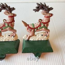 Cast Iron Midwest Cannon Falls Santa Sleigh Reindeer Stocking Holder Hanger FLAW