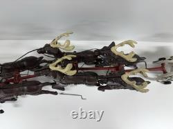 Cast Iron Santa Claus Sleigh & 8 Reindeer Christmas hubley style holiday vintage