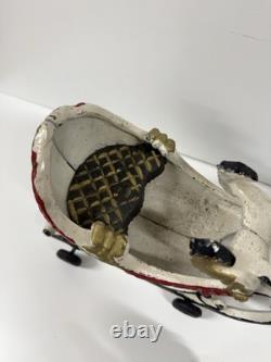 Cast Iron Santa Claus Sleigh & 8 Reindeer Christmas hubley style holiday vintage