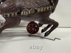 Cast Iron Santa Claus Sleigh & 8 Reindeer Christmas hubley style holiday vintage