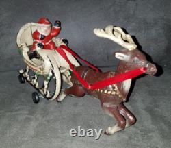Cast Iron Santa Sleigh & Reindeer