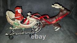 Cast Iron Santa Sleigh & Reindeer