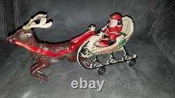 Cast Iron Santa Sleigh & Reindeer