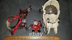 Cast Iron Santa Sleigh & Reindeer