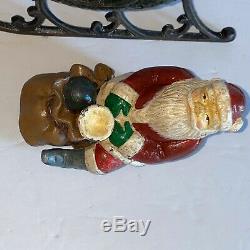 Cast Iron Santa in Swan Sleigh Reindeer Victorian 14 Vintage