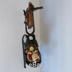 Cast Iron Santa in Swan Sleigh Reindeer Victorian 14 Vintage