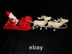 Celluloid SANTA CLAUS & SLEIGH 2 REINDEER Christmas JAPAN 1930's S. H. KRESS