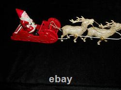 Celluloid SANTA CLAUS & SLEIGH 2 REINDEER Christmas JAPAN 1930's S. H. KRESS