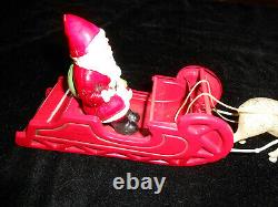 Celluloid SANTA CLAUS & SLEIGH 2 REINDEER Christmas JAPAN 1930's S. H. KRESS