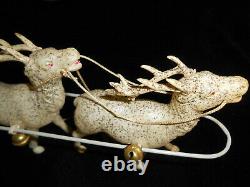 Celluloid SANTA CLAUS & SLEIGH 2 REINDEER Christmas JAPAN 1930's S. H. KRESS