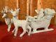 Ceramic Bisquechristmaskimble9 Standing-reindeer Withsleigh & Santa U-paint
