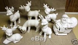 Ceramic Bisque Santa Sleigh Six Reindeer Kimple Mold 967 U-Paint Ready To Paint