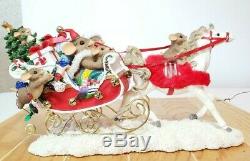 Charming Tails A Sleigh Full of Joy Santa and Reindeer Fitz & Floyd 98/379 Rare