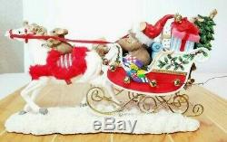Charming Tails A Sleigh Full of Joy Santa and Reindeer Fitz & Floyd 98/379 Rare