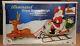 Christmas 72 Santa And Sleigh Lighted Blow Mold Withlighted Reindeer- New In Box