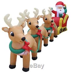 Christmas Air Blown LED Inflatable Yard Decoration Santa Claus Reindeer & Sleigh