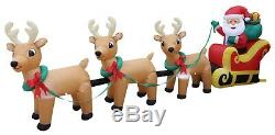 Christmas Air Blown LED Inflatable Yard Decoration Santa Claus Reindeer & Sleigh
