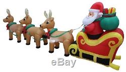 Christmas Air Blown LED Inflatable Yard Decoration Santa Claus Reindeer & Sleigh