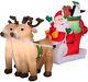 Christmas Air-blown Inflatables Santa With Sleigh And Reindeer Scene Yard Decor