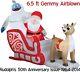Christmas Airblown Inflatable Rudolph Reindeer Santa Bumble Sleigh Ride 6.5' Nib