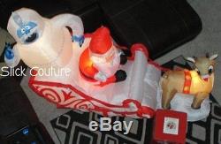 Christmas Airblown Inflatable Rudolph Reindeer Santa Bumble Sleigh Ride 6.5' NIB