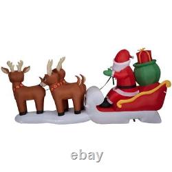 Christmas Airblown Inflatable Santa Sleigh Reindeer Yard Decoration LED Lights