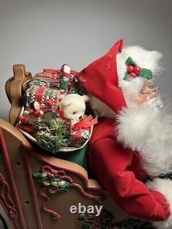 Christmas Animated Santa Sleigh & Reindeer Musical Holiday Creations 1998 WORKS