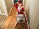 Christmas Blow Mold Santa Claus Sleigh And Two Reindeer